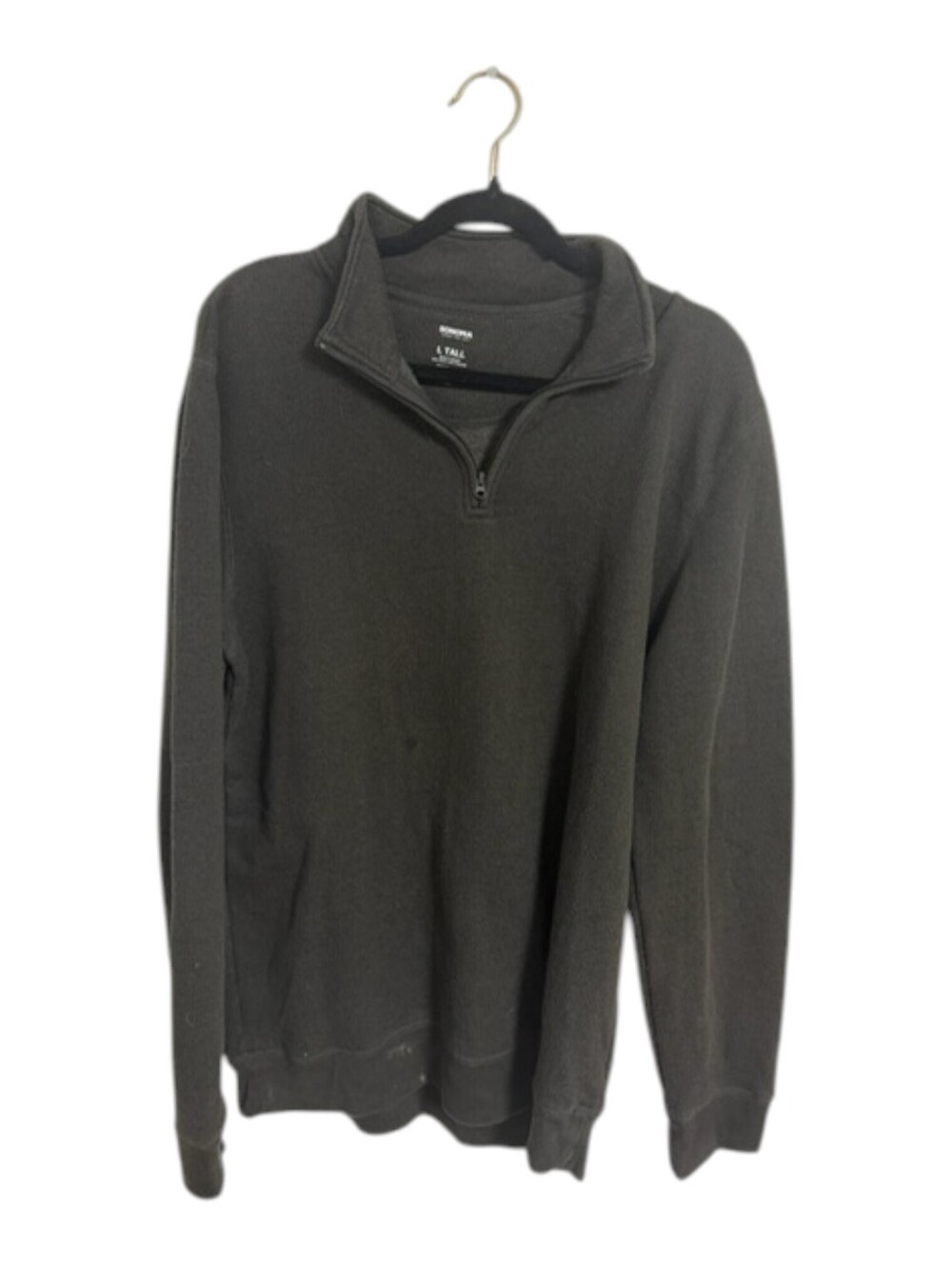 Sonoma Goods For Life Men's L Tall Black Quarter-Zip Pullover Sweater Minimalist
